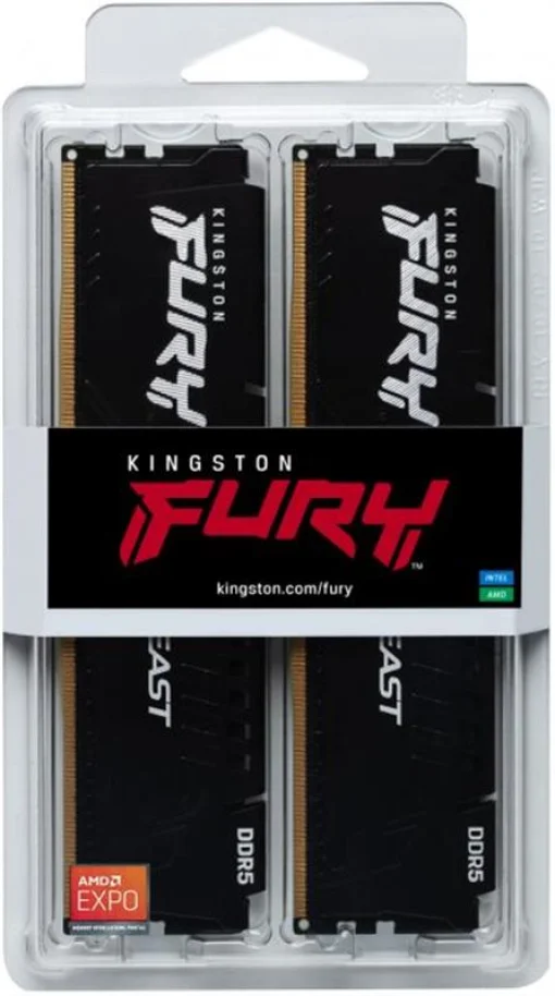 Модуль пам'яті KINGSTON FURY Beast DDR5 5200MHz 64GB Kit 2x32GB (KF552C36BBEK2-64)