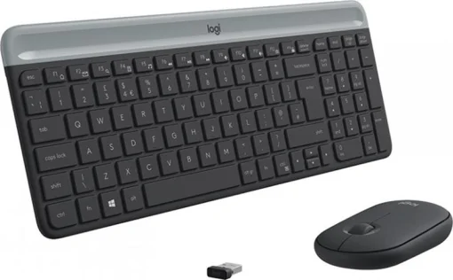 Комплект (клавиатура, мышка) беспроводной Logitech MK470 Graphite USB (920-009204)