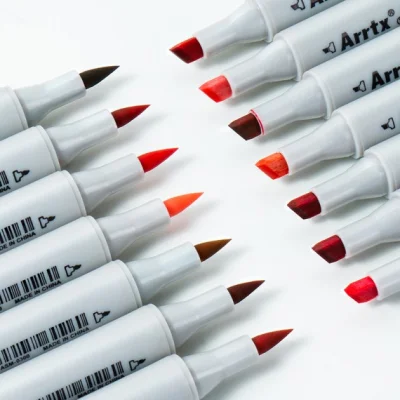 Спиртовые маркеры Arrtx Oros ASM-03RD 24 цвета, красные оттенки (LC302536)