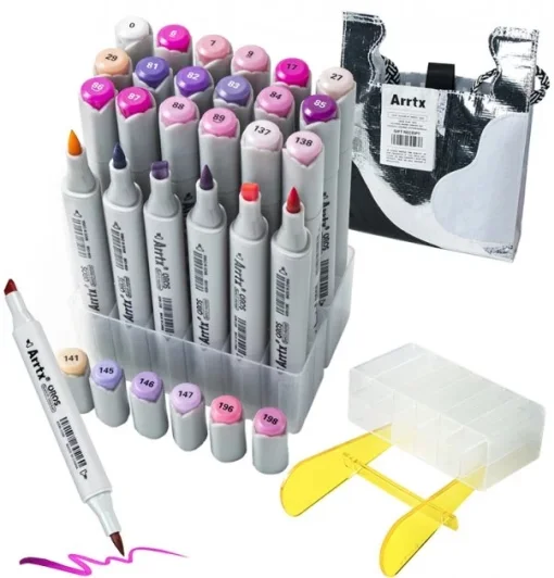 Спиртовые маркеры Arrtx Oros ASM-03P 24 цвета, фиолетовые оттенки (LC302505)