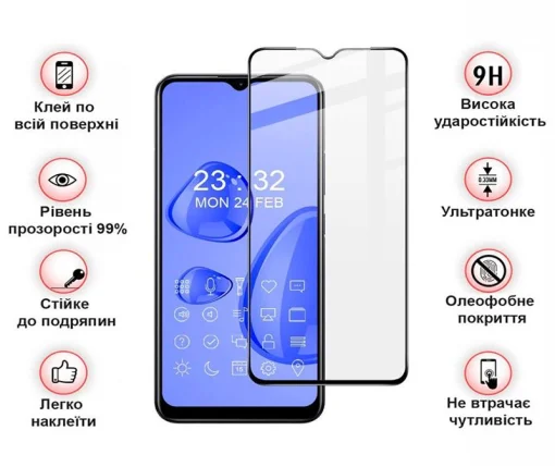 Защитное стекло BeCover для Realme Narzo 50A Black (708154)