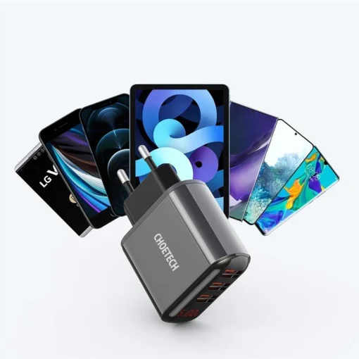 Сетевое зарядное устройство для Choetech (3USBх2.4A) Black (Q5009-EU)