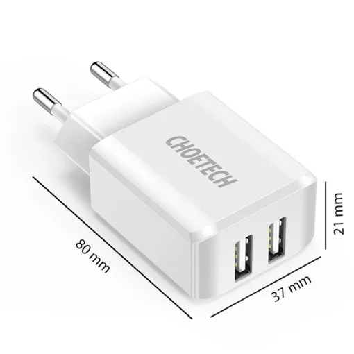 Сетевое зарядное устройство для Choetech (2USBх2A) White (C0030)