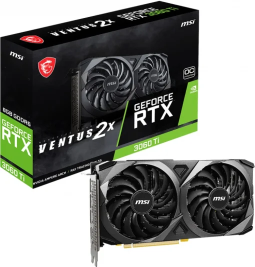 Видеокарта GF RTX 3060 8GB GDDR6 Ventus 2X OC MSI (GeForce RTX 3060 VENTUS 2X 8G OC)