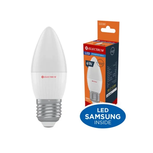 Лампа світлодіодна свічка Electrum 6W E27 4000K A-LC-0747