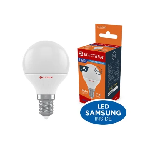 Лампа светодиодная пуля Electrum 6W E14 4000K A-LB-0749