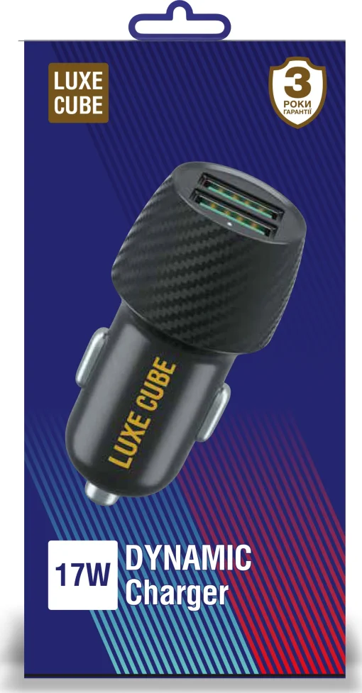 Автомобильное зарядное устройство для Luxe Cube 2USB 17W Black (8886668698498)