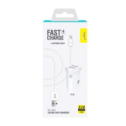 Автомобильное зарядное устройство для Piko CC-312 (2USB, 3.1A) White + кабель Lightning (1283126538810)