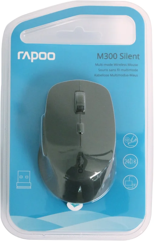 Мышка беспроводная Rapoo M300 Silent Wireless Multi-Mode Grey