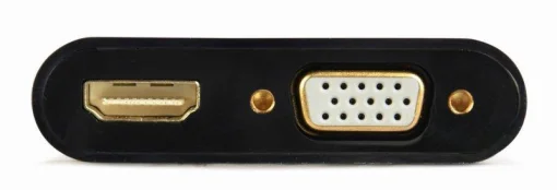 Адаптер Cablexpert (A-HDMIM-HDMIFVGAF-01) HDMI-HDMI/VGA+Аудио 3,5, 0.15м