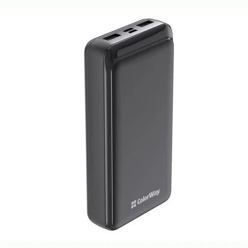 Повербанк COLORWAY Slim 20000mAh Black (CW-PB200LPD2BK)