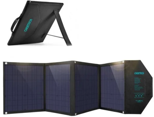 Солнечное зарядное устройство для Choetech 80W (158x41см) USB 5V/2.4A + 5V/2.4A QC3.0 + USB-C PD3.0 (30W) (SC007)