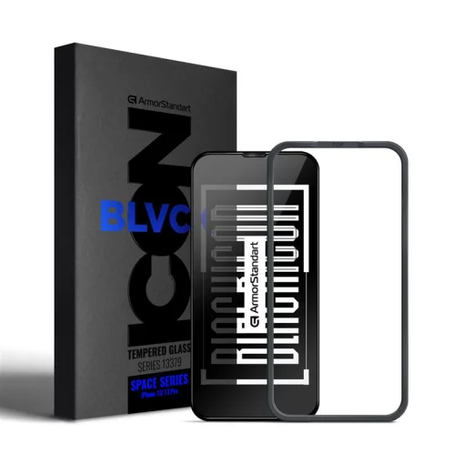 Комплект Защитное стекло Armorstandart Space Black Icon для Apple iPhone 14/13/13 Pro + Аппликатор (ARM63251)