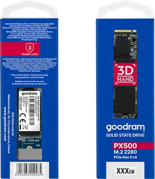 Накопитель SSD 1TB GOODRAM PX500 M.2 2280 PCIe 3.0 x4 NVMe 3D TLC (SSDPR-PX500-01T-80-G2)
