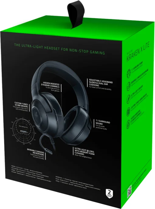 Гарнитура Razer Kraken X Lite Black (RZ04-02950100-R381)