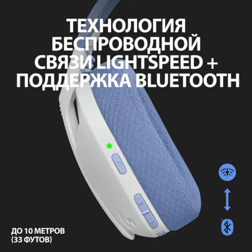 Навушники геймерскі LOGITECH G435 Lightspeed Wireless Gaming Headset Off White and Lilac (981-001074)