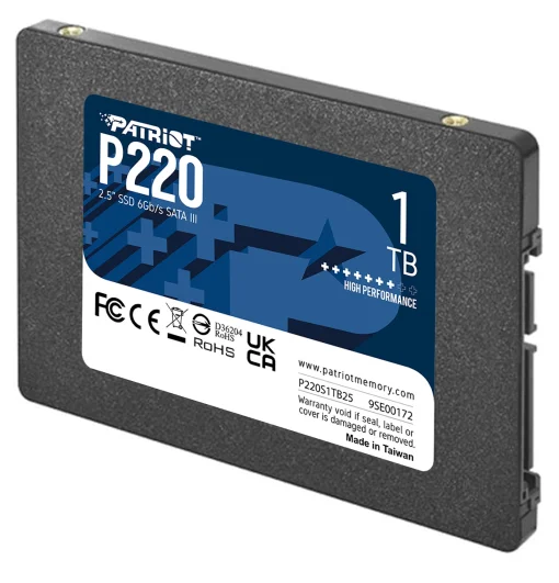 Накопитель SSD 1TB Patriot P220 2.5" SATAIII TLC (P220S1TB25)