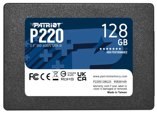 Накопичувач SSD  128GB Patriot P220 2.5" SATAIII TLC (P220S128G25)