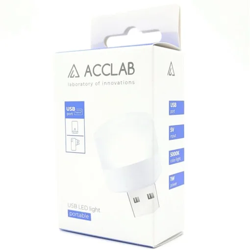Світлодіодна лампа ACCLAB AL-LED01 1W, 5000K White (1283126552809)