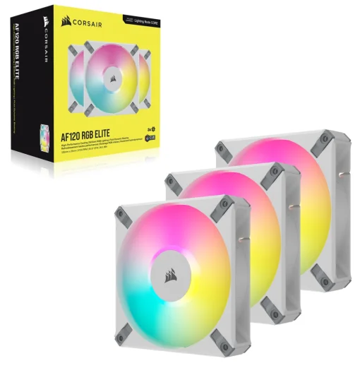 Комплект вентиляторів CORSAIR iCUE AF120 RGB Elite White 3-Pack (CO-9050158-WW)