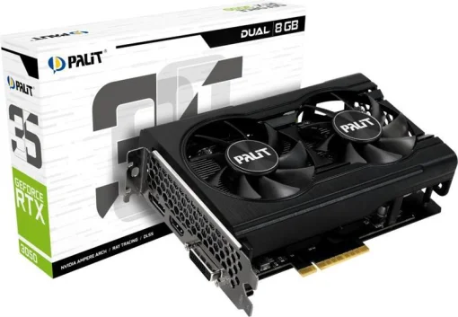Видеокарта GF RTX 3050 8GB GDDR6 Dual Palit (NE63050018P1-1070D)