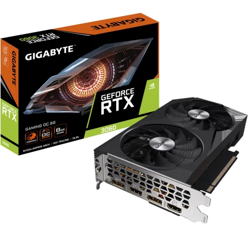 Видеокарта GF RTX 3060 8GB GDDR6 Gaming OC Gigabyte (GV-N3060GAMING OC-8GD)