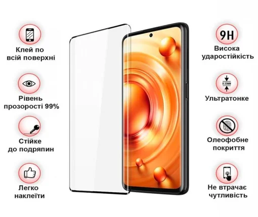 Защитное стекло BeCover для Xiaomi 12 Lite Black (708560)