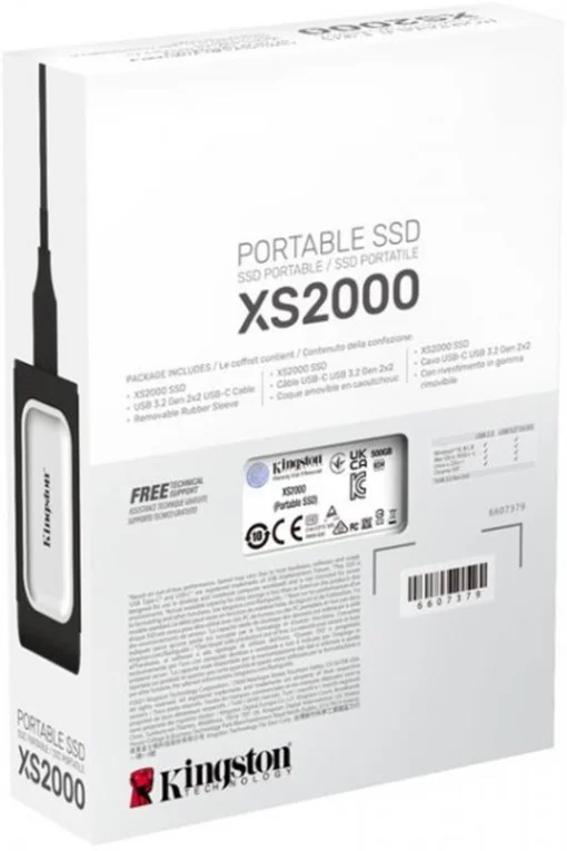 Накопичувач зовнішній SSD Portable USB 2.0ТB Kingston XS2000 Silver (SXS2000/2000G)