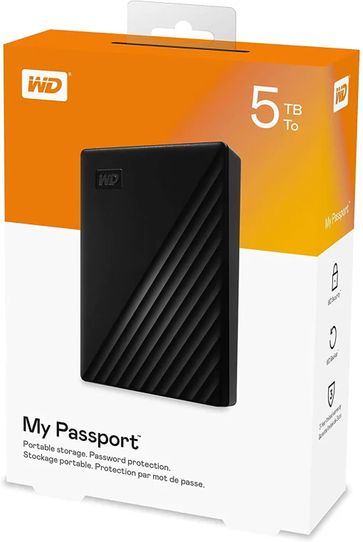 Внешний жесткий диск 2.5" USB 5.0TB WD My Passport Black (WDBPKJ0050BBK-WESN)