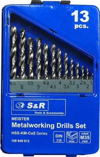 Набор сверл S&R Meister 1.5-6.5 мм 13 шт (108849013)