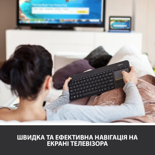 Клавиатура беспроводная Logitech K400 Plus Black (920-007145)