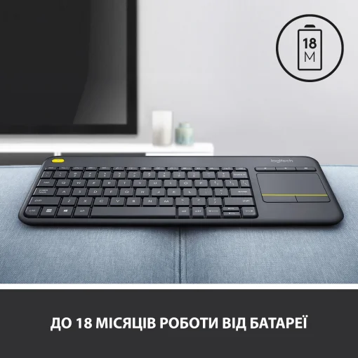 Клавиатура беспроводная Logitech K400 Plus Black (920-007145)