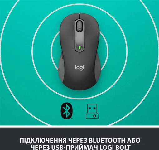 Мишка бездротова Logitech Signature M650 L (910-006236) Graphite USB