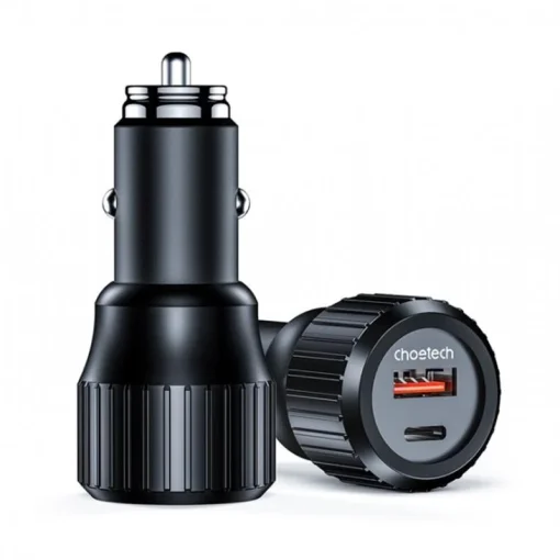 Автомобильное зарядное устройство для Choetech (1USB Type C 63W; 1USB 18W) PD3.0 QC3.0 Black (TC0010)