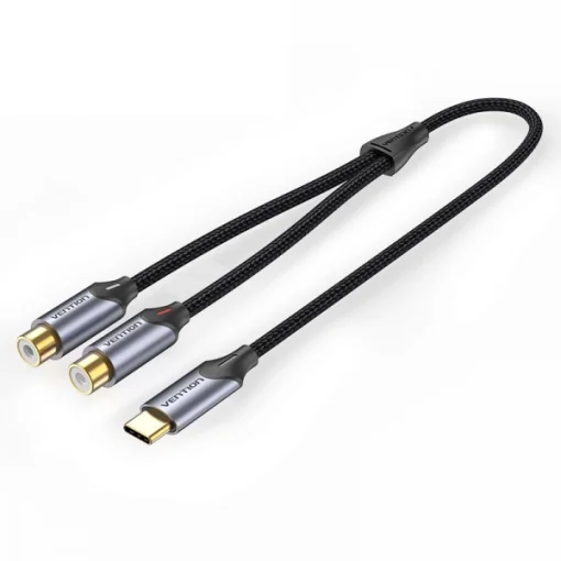 Кабель Vention USB Type-C - 2хRCA, 1 m, Black (BGVBF)