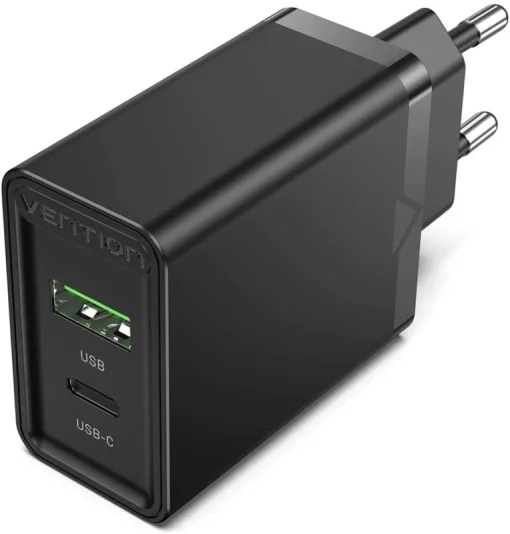 Сетевое зарядное устройство для Vention USB Type C + QC4.0 (18-20W) Black (FBBB0-EU)