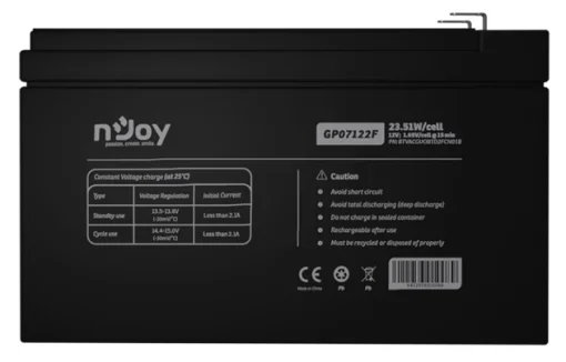 Акумуляторна батарея Njoy GP07122F 12V 7AH (BTVACGUOBTD2FCN01B) AGM
