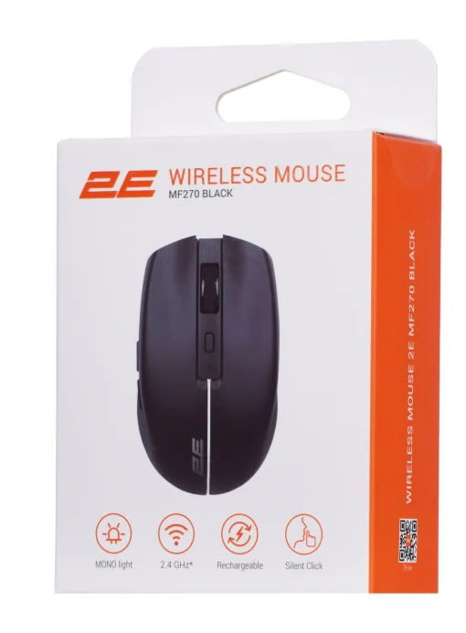 Мышь беспроводная 2E MF270 Silent Rechargeable WL Black (2E-MF270WBK)