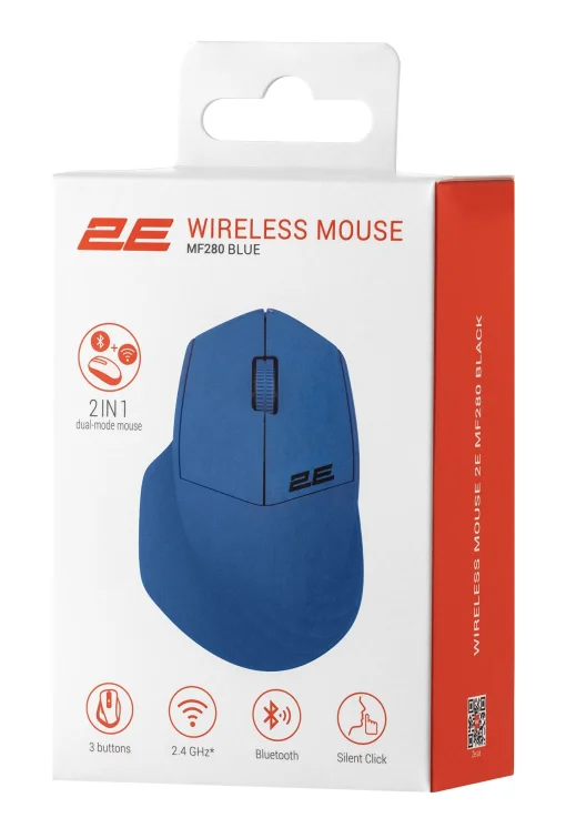 Мышь беспроводная 2E MF280 Silent Blue (2E-MF280WBL)