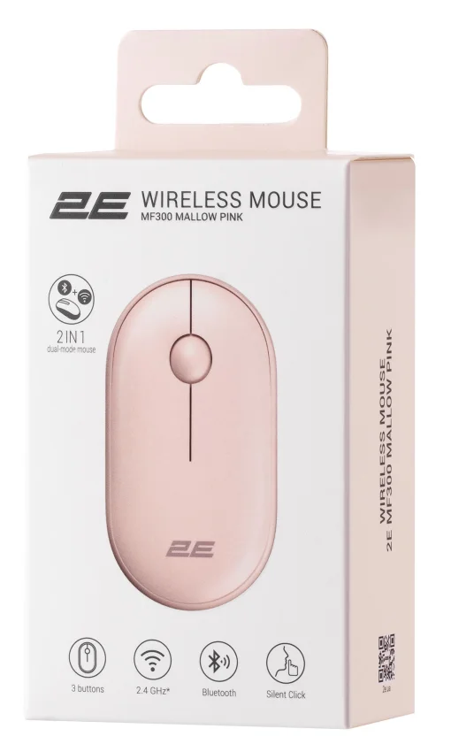Миша бездротова 2E MF300 Silent Mallow Pink (2E-MF300WPN)