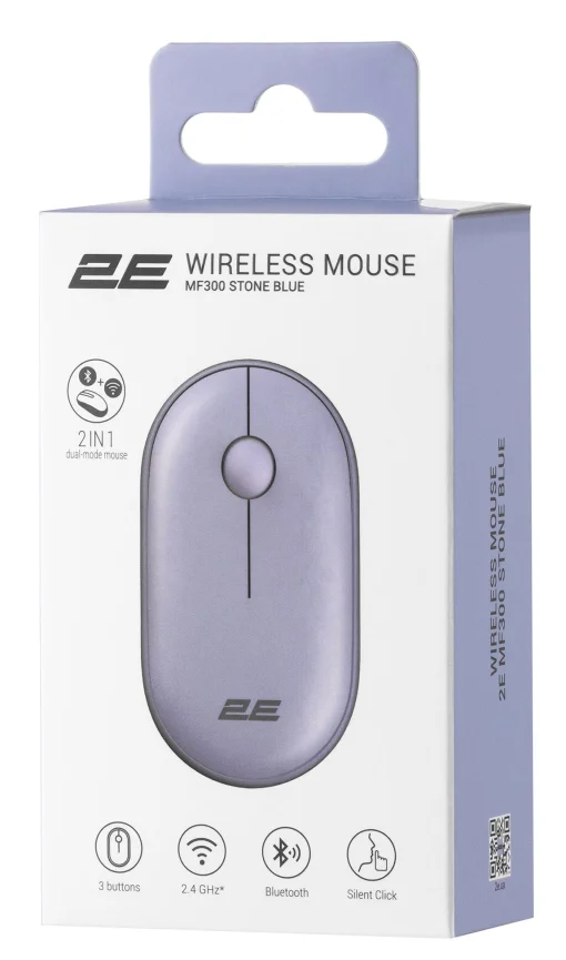 Мышь беспроводная 2E MF300 Silent WL BT Stone blue (2E-MF300WBL)