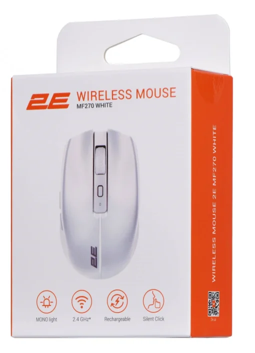 Мышь беспроводная 2E MF270 Silent Rechargeable WL White (2E-MF270WWH)