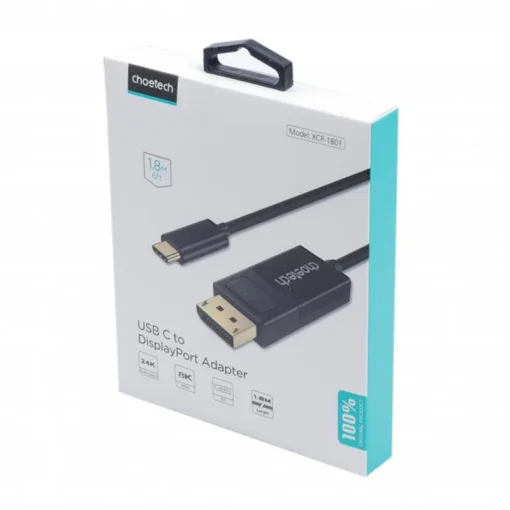 Кабель Choetech DisplayPort USB Type-C (M/M), 1.8 м, Black (XCP-1801BK)