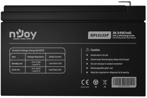 Аккумуляторная батарея Njoy GP12122F 12V (BTVACATBCTI2FCN01B) VRLA