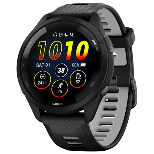 Смарт-часы Garmin Forerunner 265 Black Bezel и Case с Black/Powder Gray Silicone Band (010-02810-50)