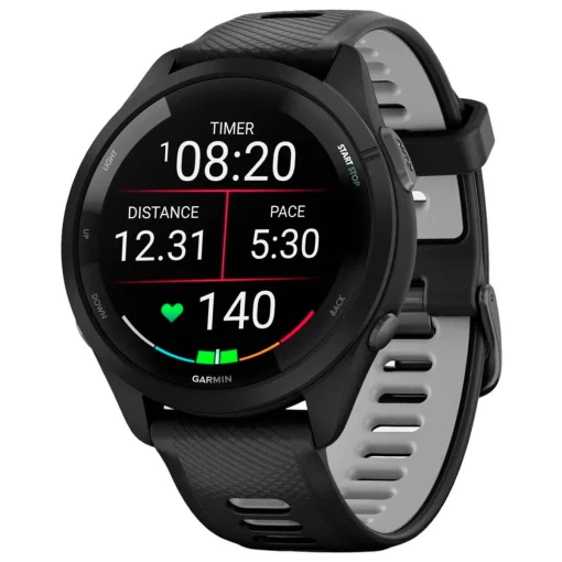 Смарт-часы Garmin Forerunner 265 Black Bezel и Case с Black/Powder Gray Silicone Band (010-02810-50)