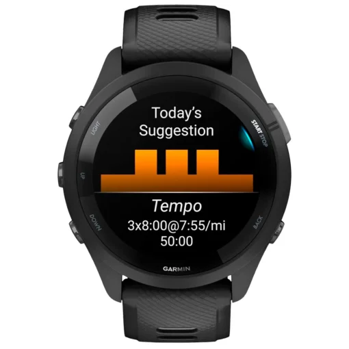 Смарт-часы Garmin Forerunner 265 Black Bezel и Case с Black/Powder Gray Silicone Band (010-02810-50)