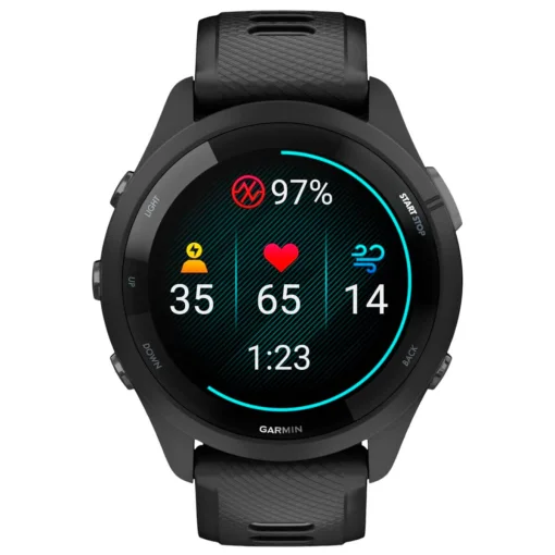 Смарт-часы Garmin Forerunner 265 Black Bezel и Case с Black/Powder Gray Silicone Band (010-02810-50)