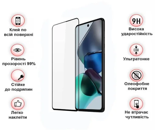 Защитное стекло BeCover для Motorola Moto G13/G23/G53 Black (708844)