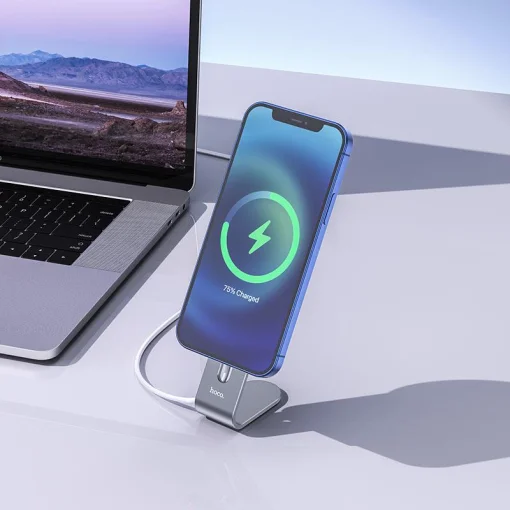Держатель настольный для беспроводного зарядного устройства MagSafe Hoco PH44 Grey (PH44G)
